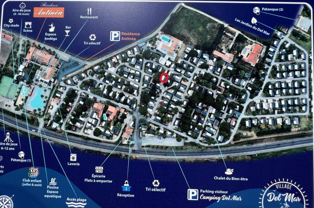 Camping Del Mar 10, Mobil Home Petit Paradis, 6 Personnes, Bord De Mer, Camping Del Mar Village アルジェレス・シュル・メール エクステリア 写真